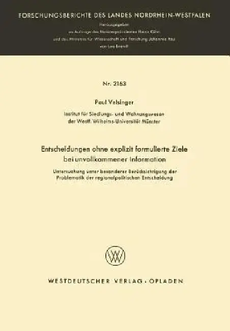 Cover of Entscheidungen Ohne Explizit Formulierte Ziele Bei Unvollkommener Information