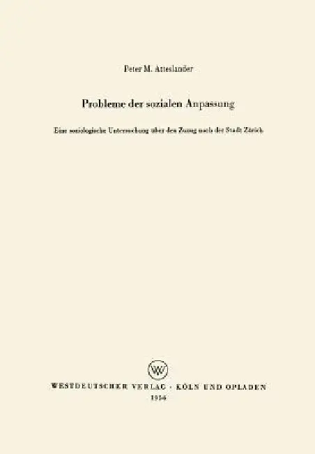 Cover of Probleme Der Sozialen Anpassung