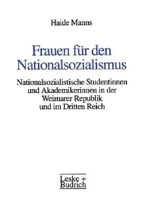 Cover of Frauen Für Den Nationalsozialismus