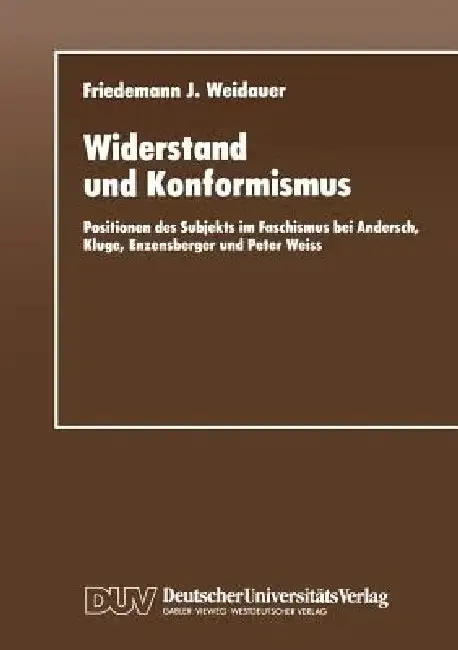 Cover of Widerstand Und Konformismus
