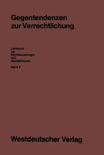 Cover of Gegentendenzen Zur Verrechtlichung