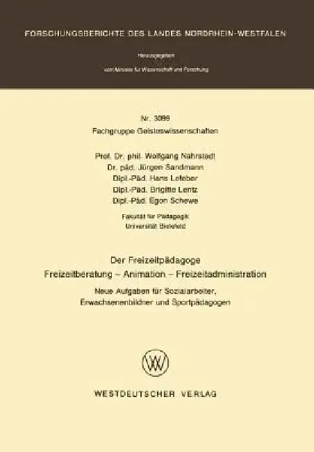 Cover of Der Freizeitpädagoge Freizeitberatung -- Animation -- Freizeitadministration