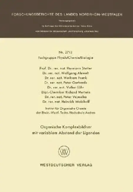 Cover of Organische Komplexbildner Mit Variablem Abstand Der Liganden