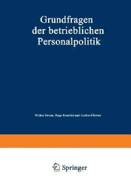 Cover of Grundfragen Der Betrieblichen Personalpolitik