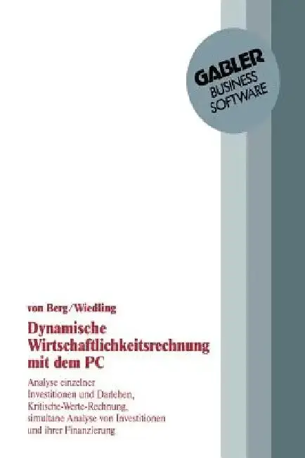 Cover of Dynamische Wirtschaftlichkeitsrechnung Mit Dem PC