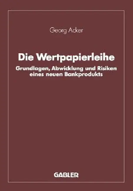 Cover of Die Wertpapierleihe