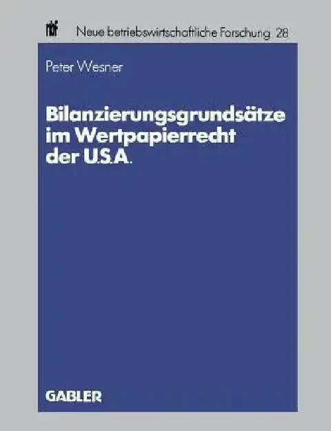 Cover of Bilanzierungsgrundsätze Im Wertpapierrecht Der U.S.A.