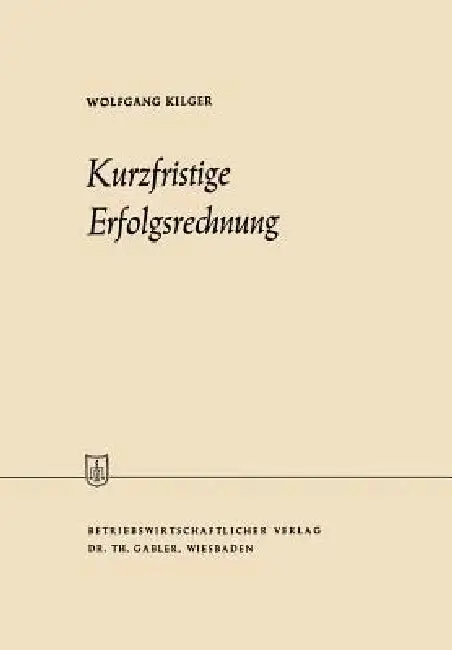 Cover of Kurzfristige Erfolgsrechnung