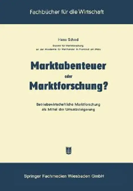 Cover of Marktabenteuer Oder Marktforschung?