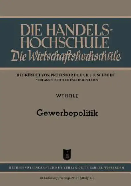 Cover of Gewerbepolitik
