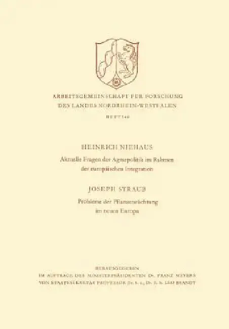 Cover of Aktuelle Fragen Der Agrarpolitik Im Rahmen Der Europäischen Integration. Probleme Der Pflanzenzüchtung Im Neuen Europa