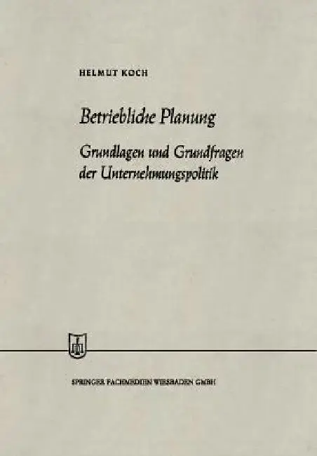 Cover of Betriebliche Planung