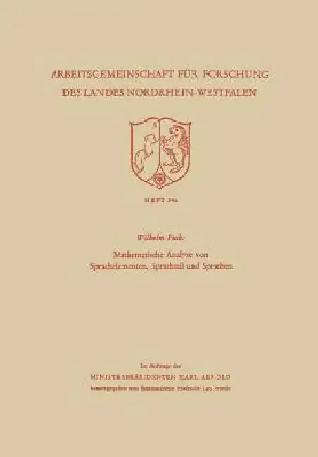 Cover of Mathematische Analyse Von Sprachelementen, Sprachstil Und Sprachen