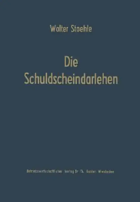 Cover of Die Schuldscheindarlehen