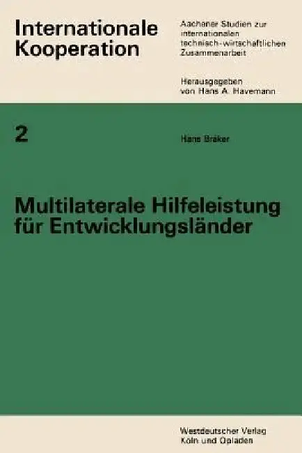 Cover of Multilaterale Hilfeleistung Für Entwicklungsländer