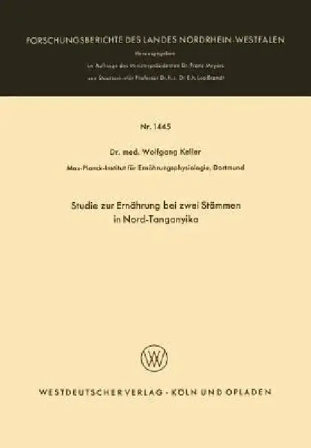 Cover of Studie Zur Ernährung Bei Zwei Stämmen in Nord-Tanganyika
