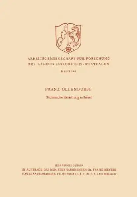 Cover of Technische Erziehung in Israel