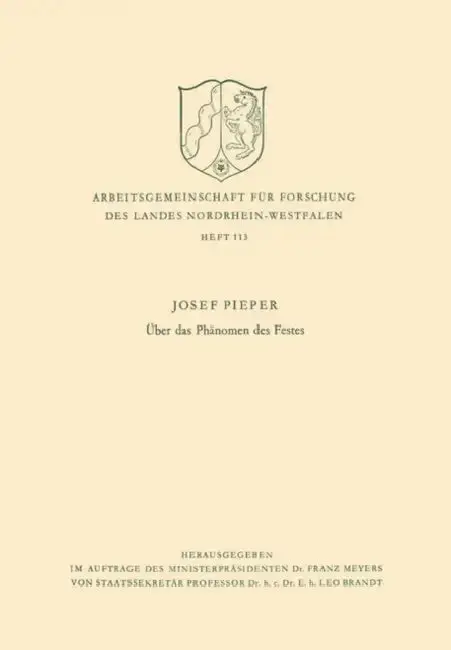 Cover of Über Das Phänomen Des Festes