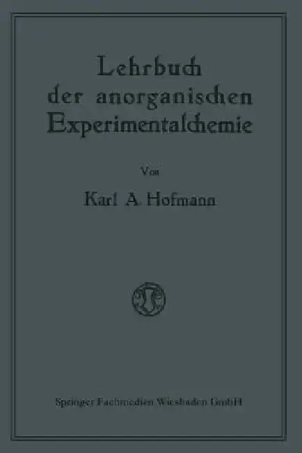 Cover of Lehrbuch Der Anorganischen Experimentalchemie
