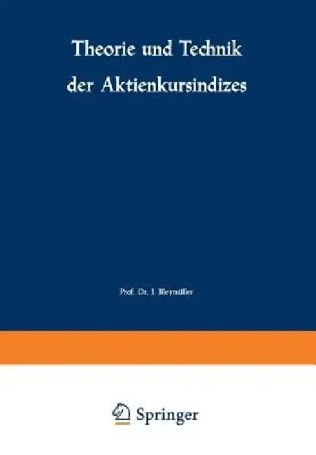 Cover of Theorie Und Technik Der Aktienkursindizes