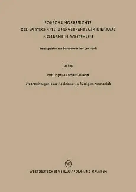 Cover of Untersuchungen Über Reaktionen in Flüssigem Ammoniak
