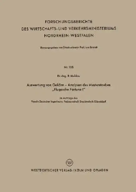 Cover of Auswertung Von Gekörn -- Analysen Des Musterstaubes "Flugasche Fortuna I"