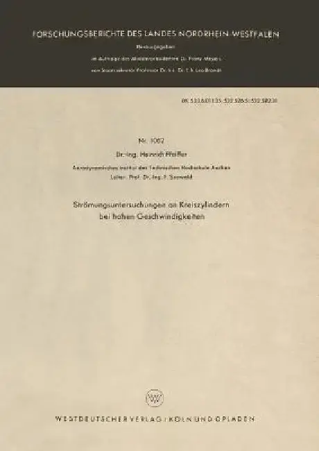 Cover of Strömungsuntersuchungen an Kreiszylindern Bei Hohen Geschwindigkeiten