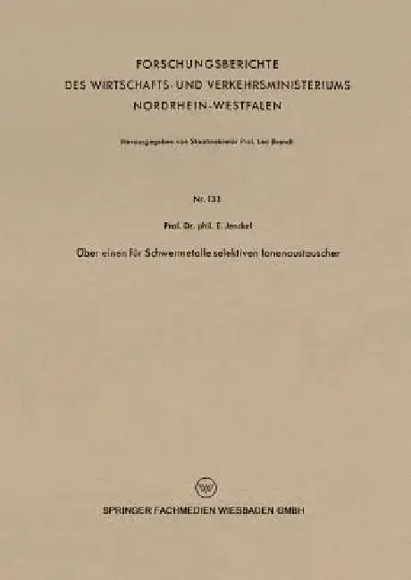 Cover of Über Einen Für Schwermetalle Selektiven Ionenaustauscher