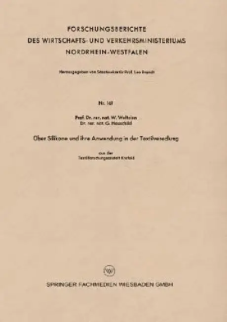 Cover of Über Silikone Und Ihre Anwendung in Der Textilveredlung