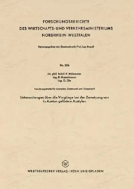Cover of Untersuchungen Über Die Vorgänge Bei Der Zersetzung Von in Azeton Gelöstem Azetylen