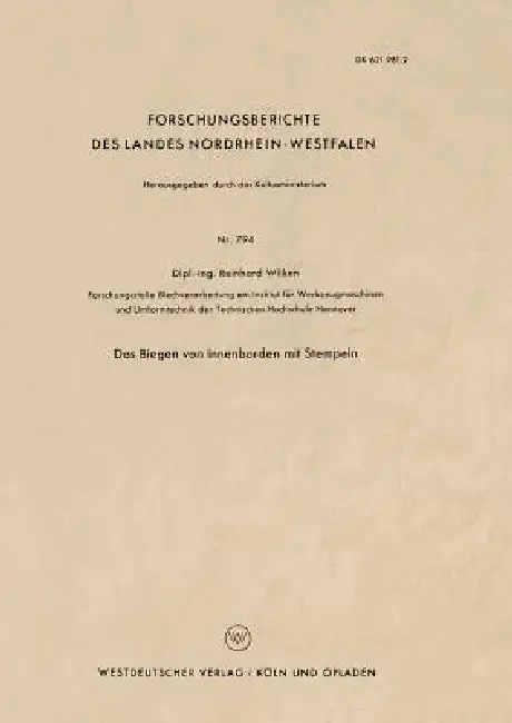 Cover of Das Biegen Von Innenborden Mit Stempeln