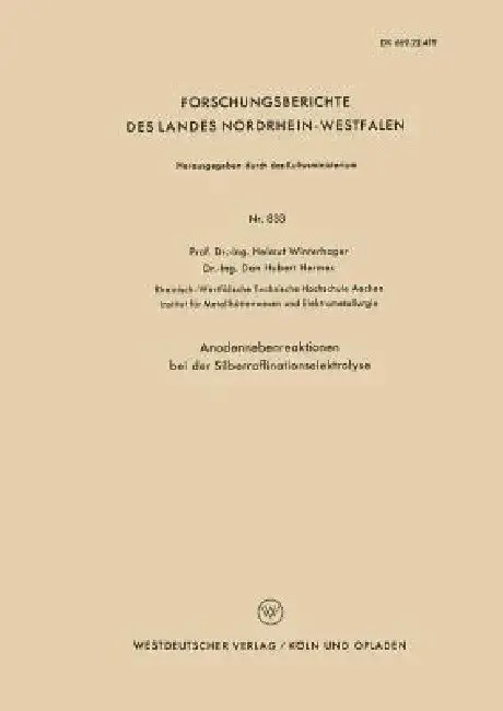 Cover of Anodennebenreaktionen Bei Der Silberraffinationselektrolyse