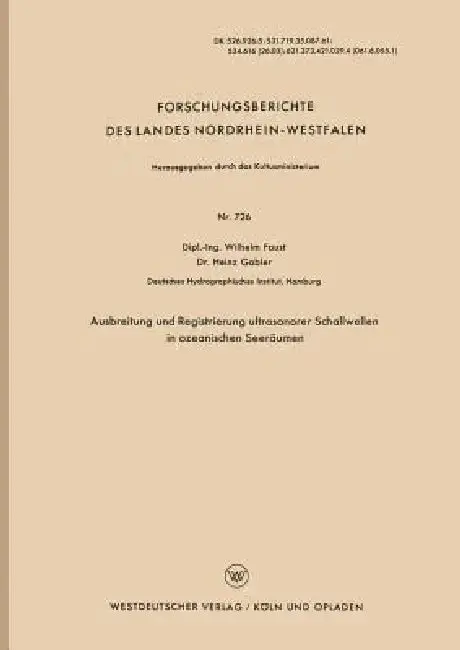 Cover of Ausbreitung Und Registrierung Ultrasonorer Schallwellen in Ozeanischen Seeräumen
