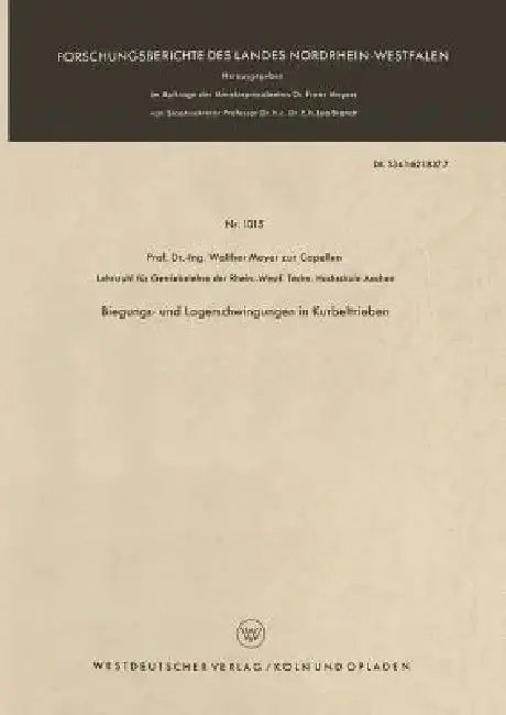 Cover of Biegungs- Und Lagerschwingungen in Kurbeltrieben