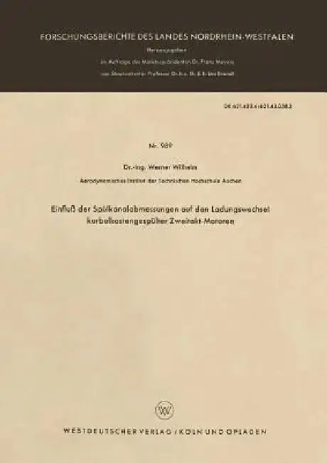 Cover of Einfluß Der Spülkanalabmessungen Auf Den Ladungswechsel Kurbelkastengespülter Zweitakt-Motoren