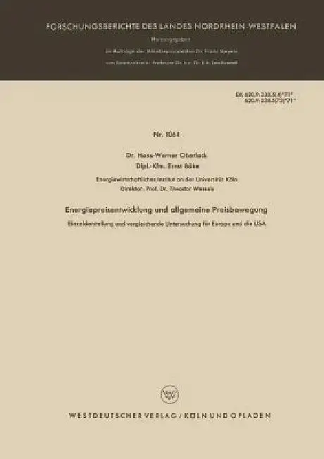 Cover of Energiepreisentwicklung Und Allgemeine Preisbewegung