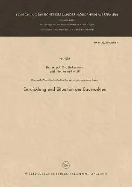 Cover of Entwicklung Und Situation Des Baumarktes