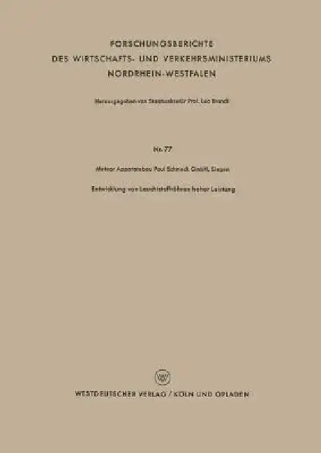 Cover of Entwicklung Von Leuchtstoffröhren Hoher Leistung