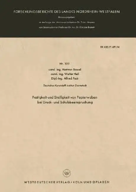 Cover of Festigkeit Und Steifigkeit Von Papierwaben Bei Druck- Und Schubbeanspruchung