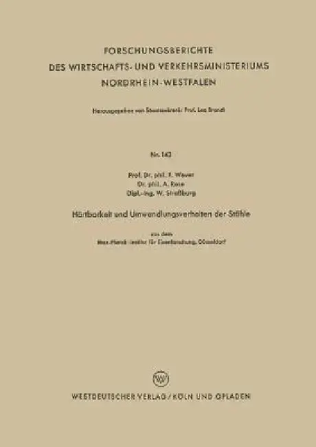 Cover of Härtbarkeit Und Umwandlungsverhalten Der Stähle