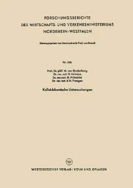 Cover of Kolloidchemische Untersuchungen
