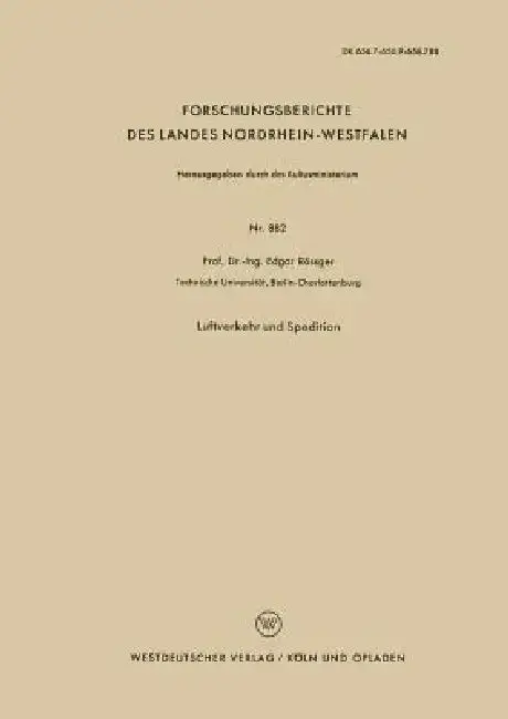 Cover of Luftverkehr Und Spedition