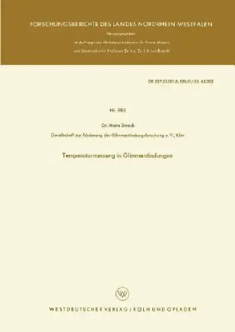 Cover of Temperaturmessung in Glimmentladungen