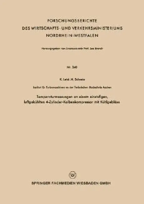 Cover of Temperaturmessungen an Einem Einstufigen, Luftgekühlten 4-Zylinder-Kolbenkompressor Mit Kühlgebläse