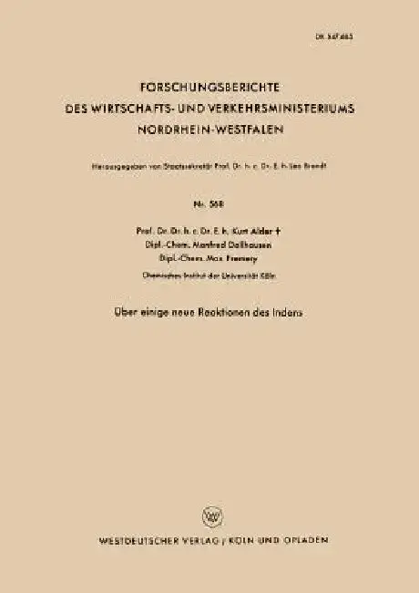 Cover of Über Einige Neue Reaktionen Des Indens
