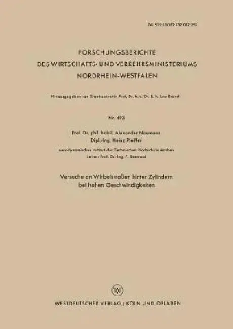 Cover of Versuche an Wirbelstraßen Hinter Zylindern Bei Hohen Geschwindigkeiten