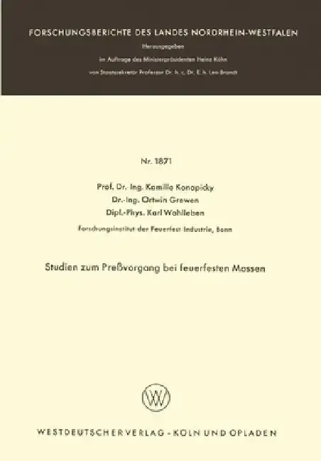 Cover of Studien zum Preßvorgang bei feuerfesten Massen