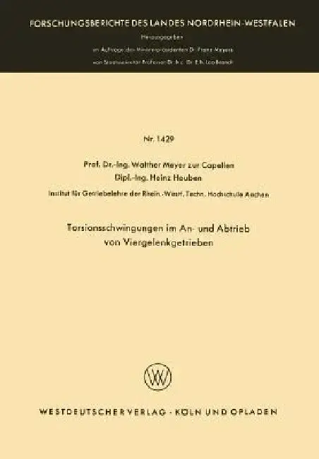 Cover of Torsionsschwingungen Im An- Und Abtrieb Von Viergelenkgetrieben