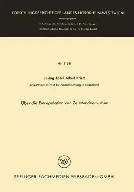 Cover of Über die Extrapolation von Zeitstandversuchen