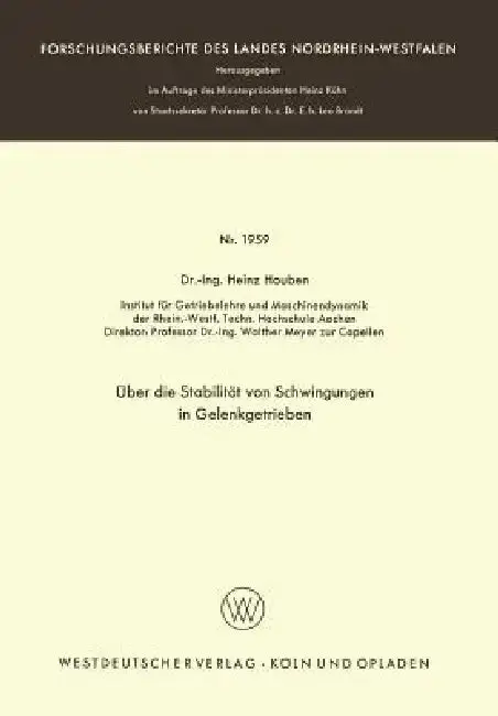 Cover of Über Die Stabilität Von Schwingungen in Gelenkgetrieben